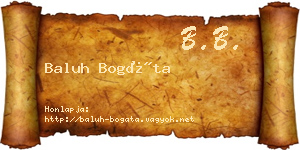 Baluh Bogáta névjegykártya